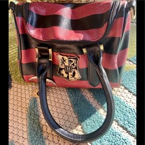Harry Potter Hogwarts Red Black Striped Handbag Purse